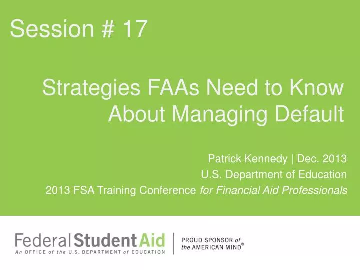 strategies faas need to know about managing default