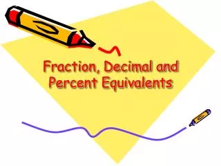 Fraction, Decimal and Percent Equivalents