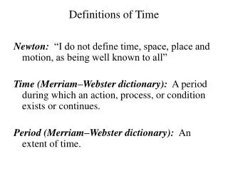 Definitions of Time