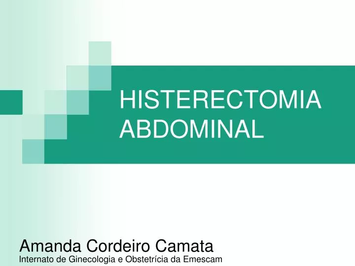 histerectomia abdominal