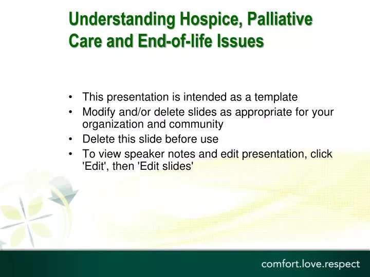 understanding hospice palliative care and end of life issues