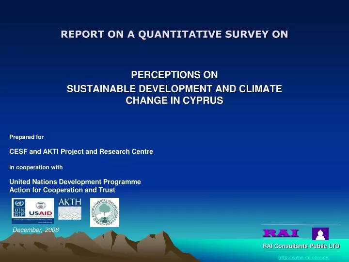 report on a quantitative survey on