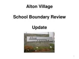 Alton Village School Boundary Review Update