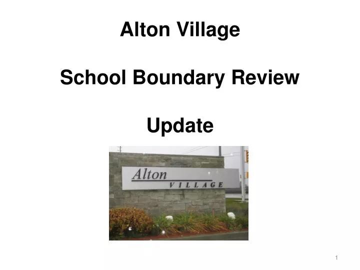 alton village school boundary review update