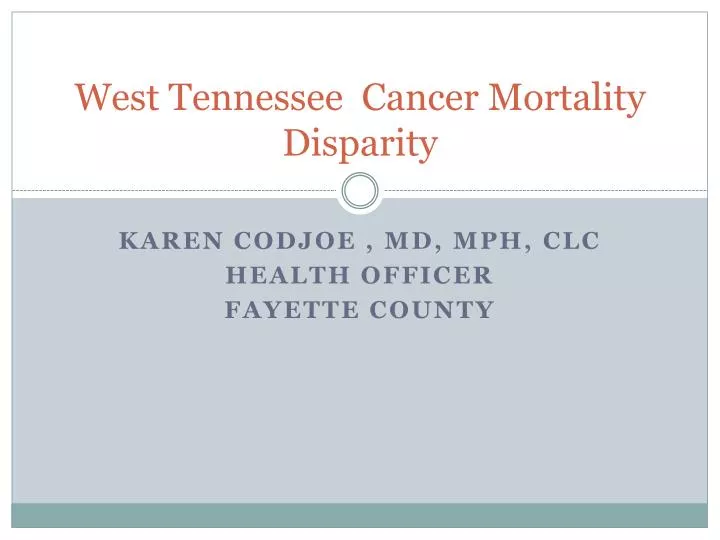 west tennessee cancer mortality disparity