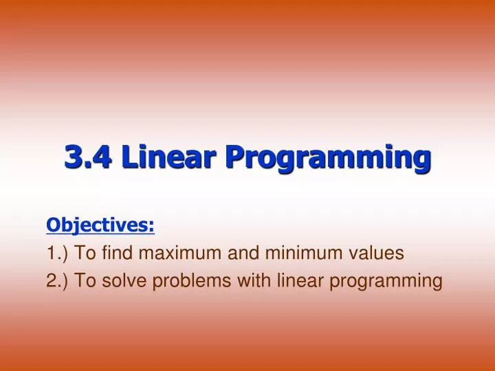 3 4 linear programming