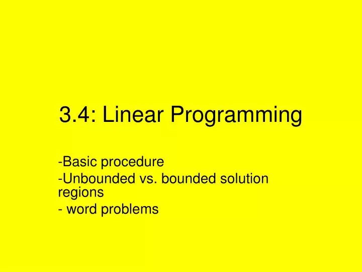 3 4 linear programming