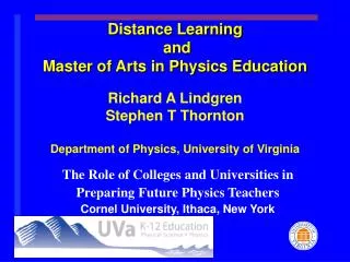 The Role of Colleges and Universities in Preparing Future Physics Teachers