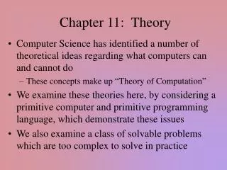Chapter 11: Theory