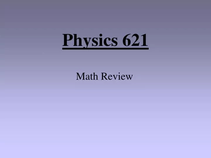 physics 621