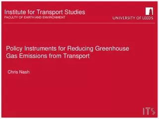 Policy Instruments for Reducing Greenhouse Gas Emissions from Transport