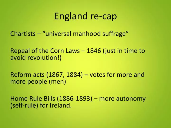 england re cap