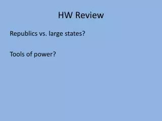 HW Review