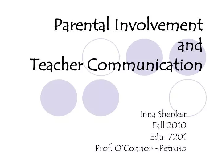 parental involvement and teacher communication