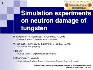 Simulation experiments on neutron damage of tungsten