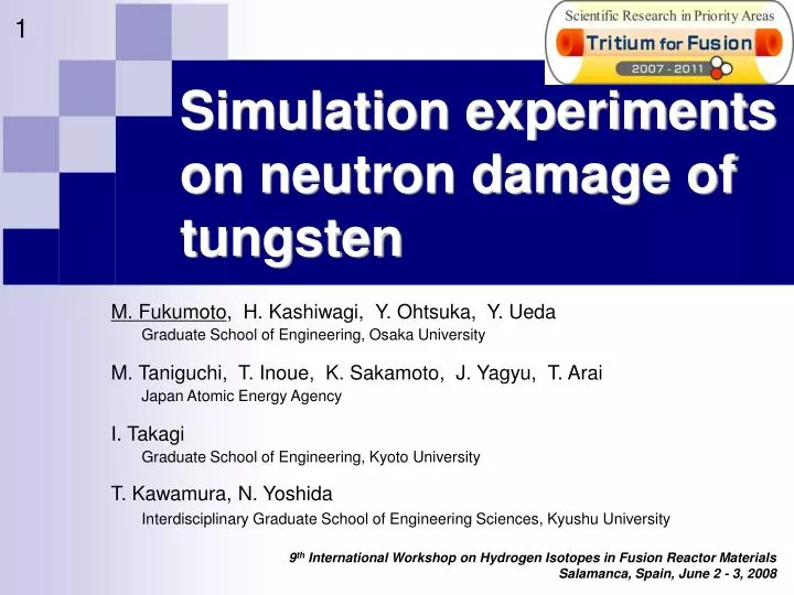 simulation experiments on neutron damage of tungsten