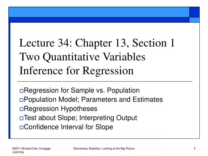 lecture 34 chapter 13 section 1 two quantitative variables inference for regression