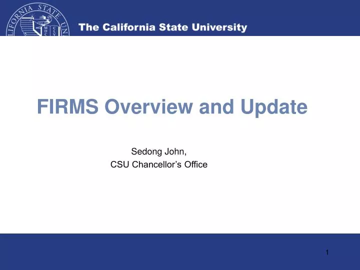 firms overview and update