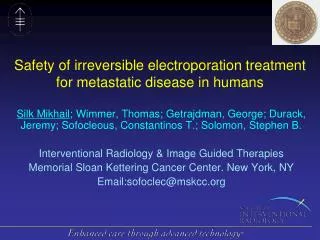 Safety of irreversible electroporation treatment for metastatic disease in humans