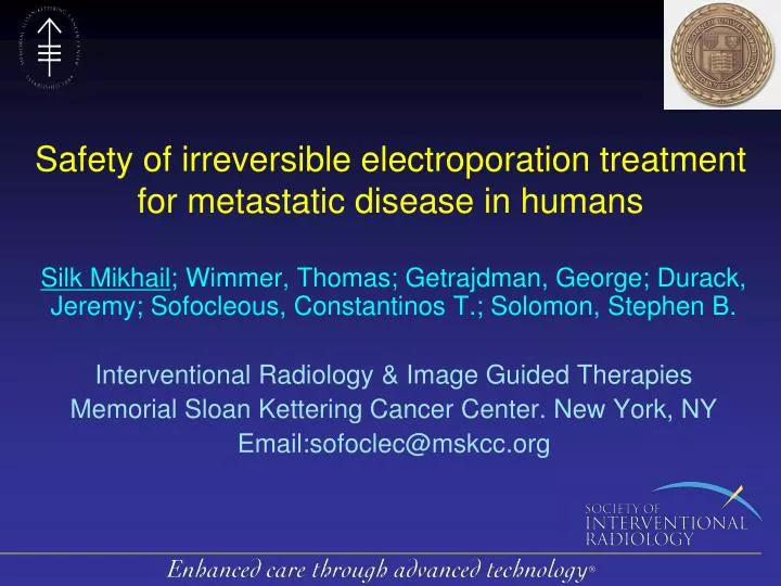 safety of irreversible electroporation treatment for metastatic disease in humans