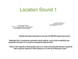 Location Sound 1