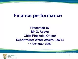 Finance performance