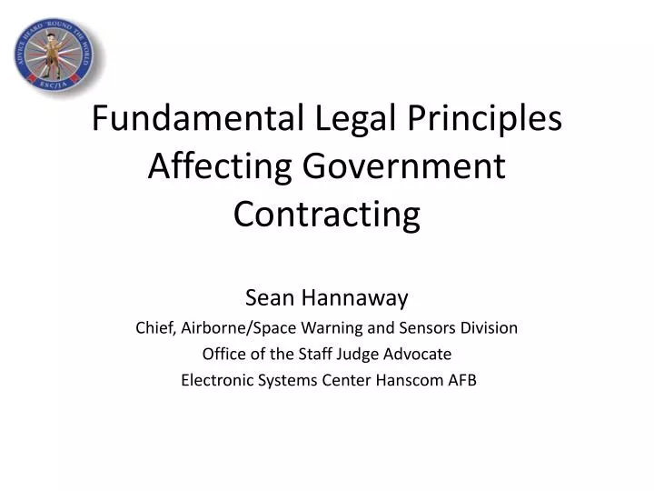 fundamental legal principles affecting government contracting