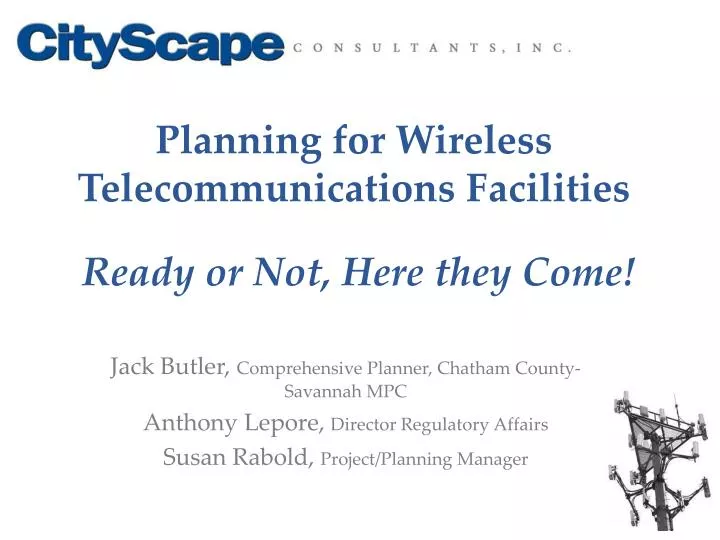 planning for wireless telecommunications facilities ready or not here they come