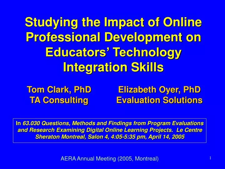 studying the impact of online professional development on educators technology integration skills
