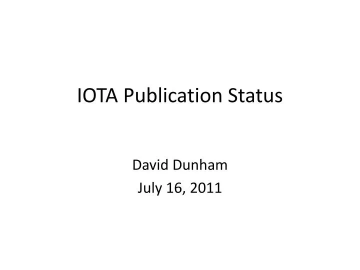 iota publication status