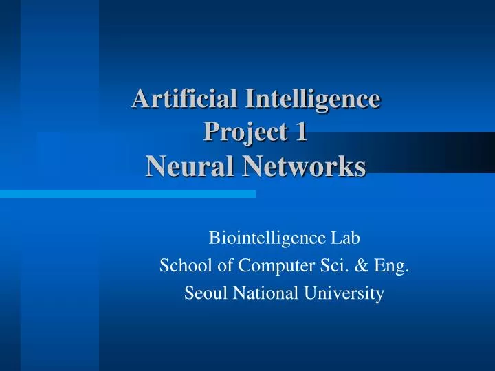 artificial intelligence project 1 neural networks
