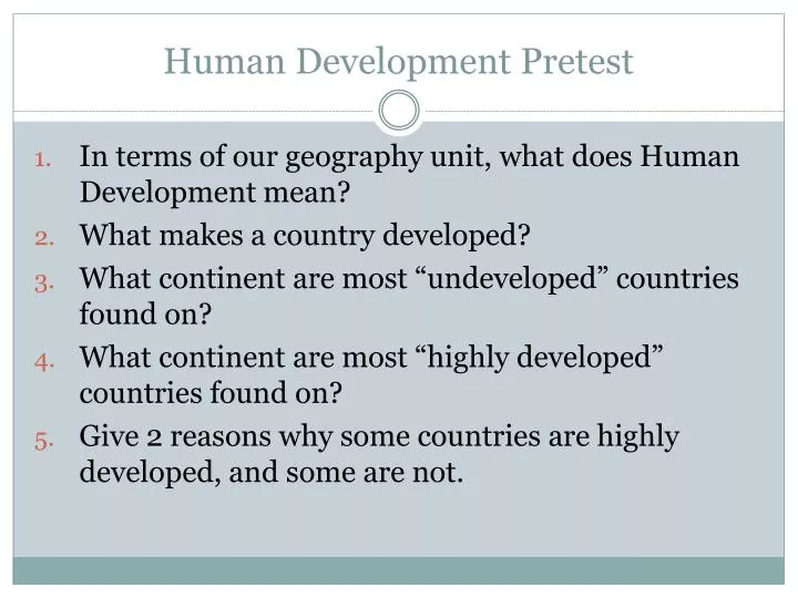 human development pretest