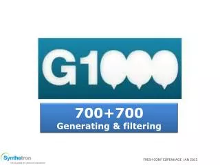 700+700 Generating &amp; filtering