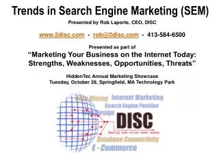 Trends in Search Engine Marketing (SEM)