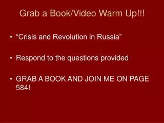 Grab a Book/Video Warm Up!!!