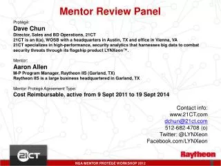 Mentor Review Panel