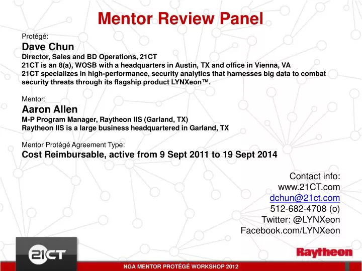 mentor review panel