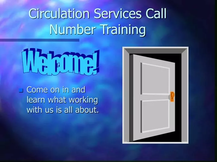 circulation services call number training