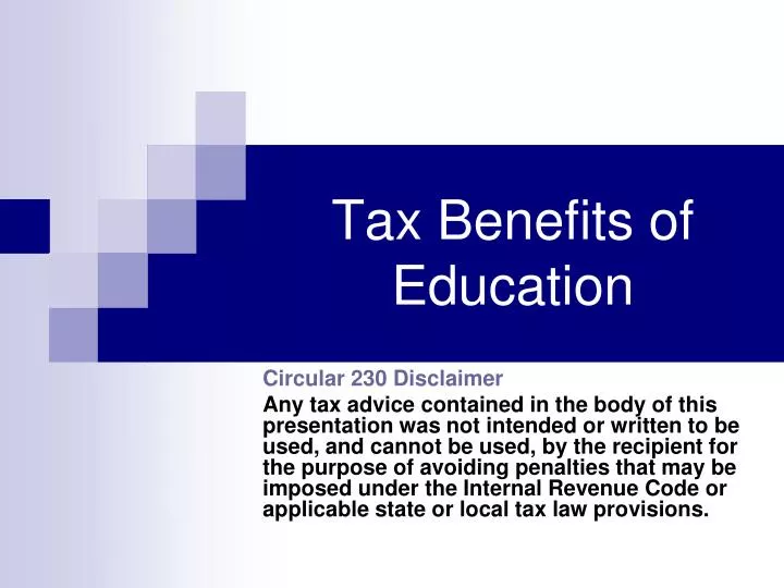 tax benefits of education