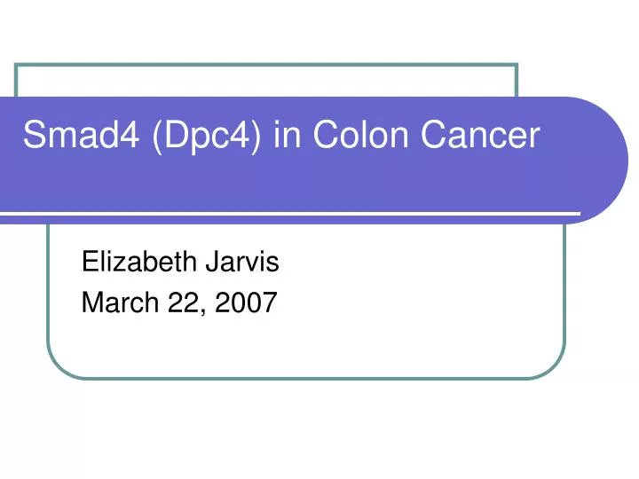 smad4 dpc4 in colon cancer