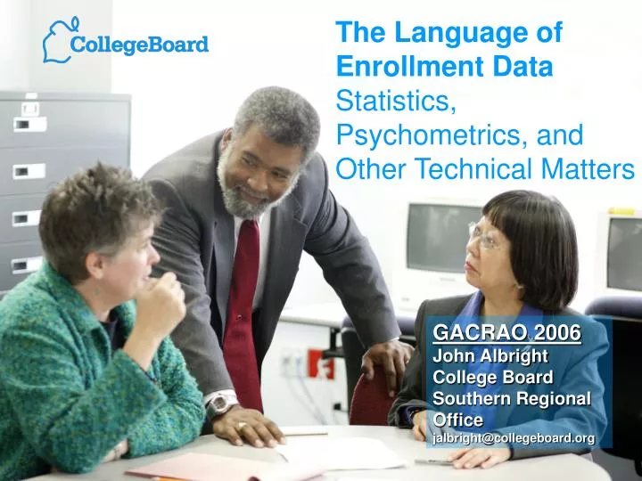 the language of enrollment data statistics psychometrics and other technical matters