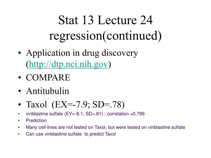 stat 13 lecture 24 regression continued