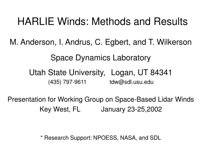 harlie winds methods and results