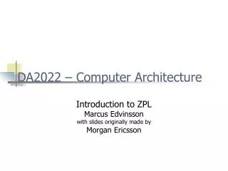 DA2022 – Computer Architecture