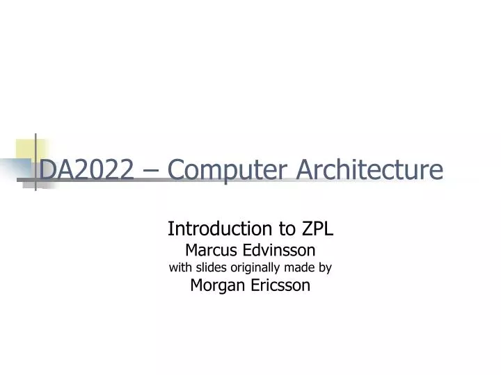 da2022 computer architecture