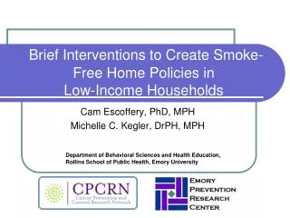 Brief Interventions to Create Smoke-Free Home Policies in Low-Income Households