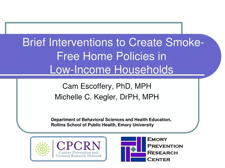 brief interventions to create smoke free home policies in low income households