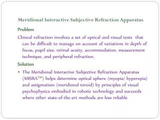 Meridional Interactive Subjective Refraction Apparatus