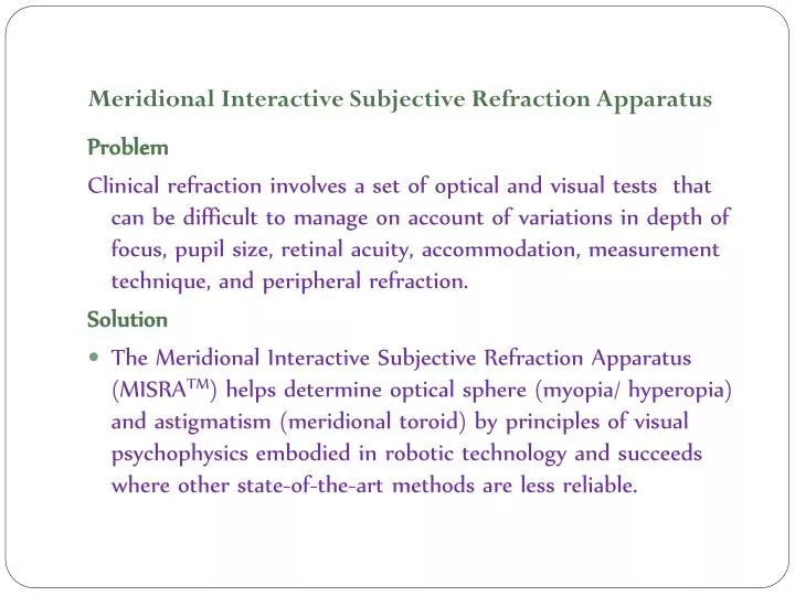 meridional interactive subjective refraction apparatus