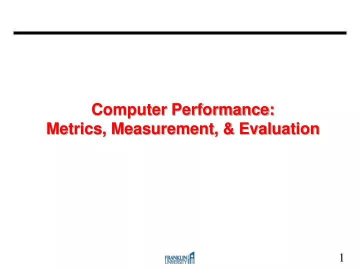 computer performance metrics measurement evaluation
